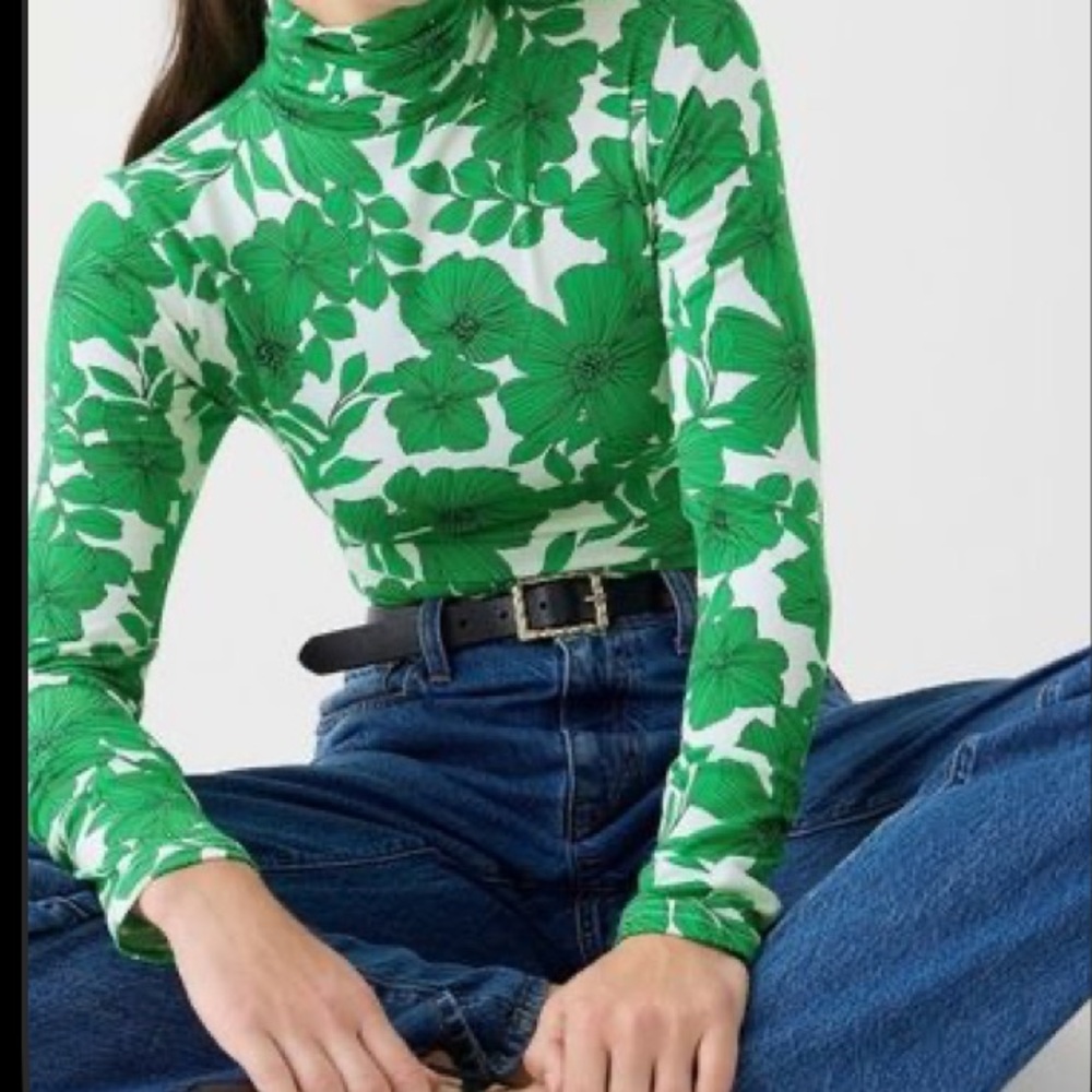 Jcrew floral turtleneck